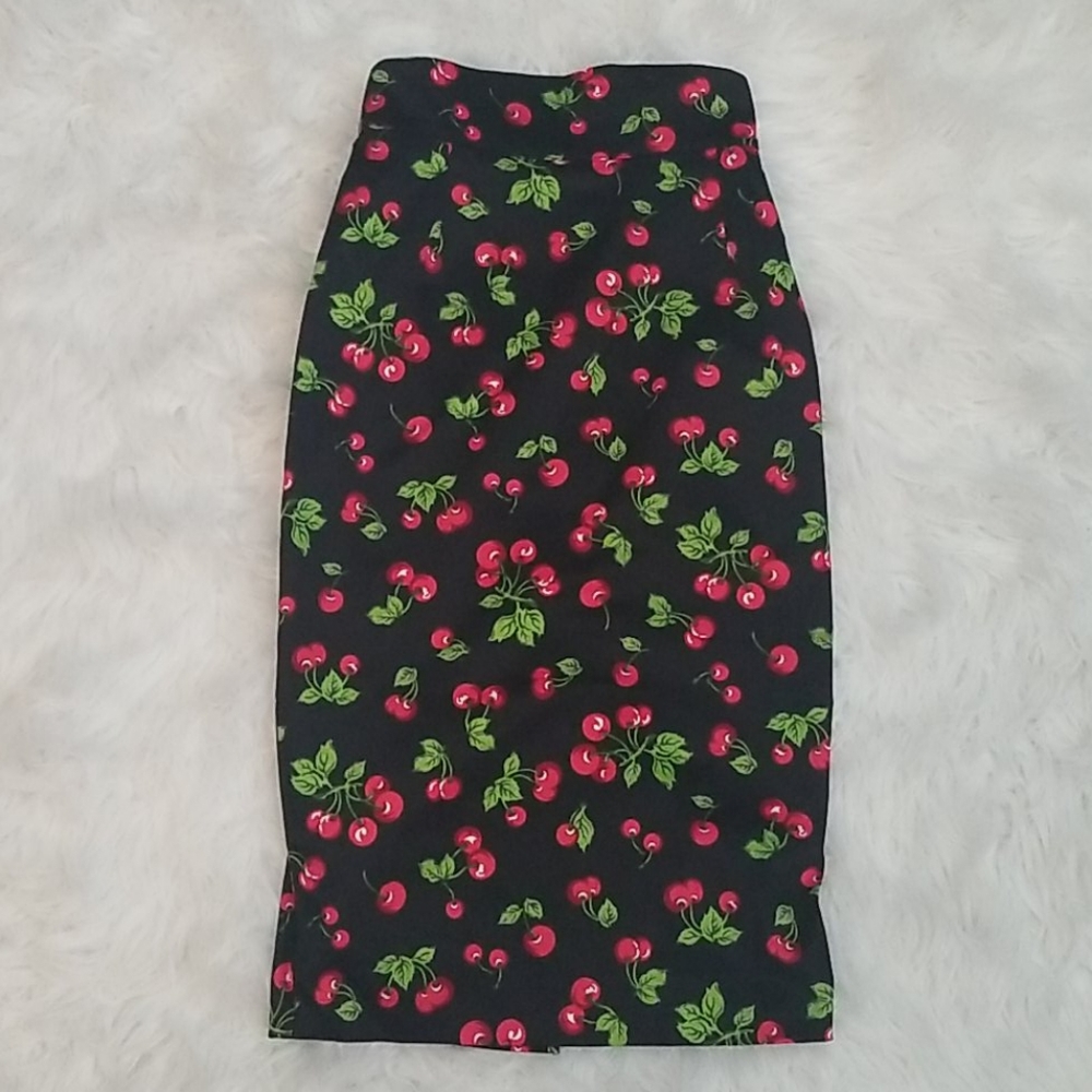 P.U.G pinup girl clothing cherry pencil skirt